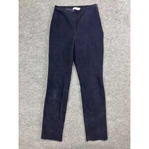 Babaton Skinny Pants Women's 00 Blue Knit Ankle Stretch Side Zipper Mid Rise